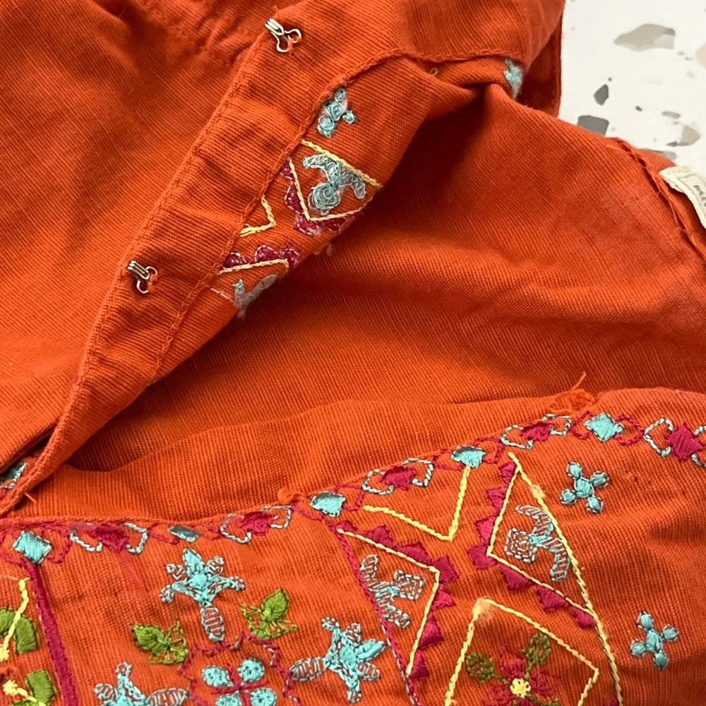 Vintage Y2K Minnie Minors Embroidered Tunic Pant Set Coin Detail Coral 6/7